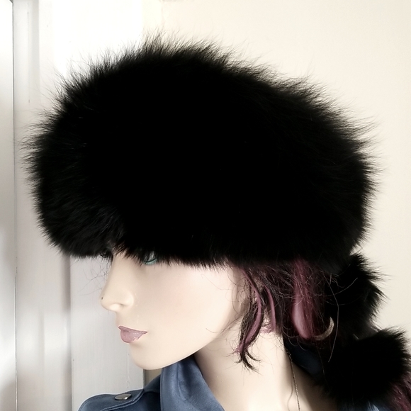 Genuine Fox Fur & leather hat - Picture 2 of 11